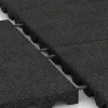 Großaufnahme vom Verbindungssystem von WARCO-Boden 0616 - Wandschutzplatte im Farbdesign Anthrazit. Abmessungen 500 x 500 x 40 mm.