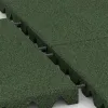 Großaufnahme vom Verbindungssystem von WARCO-Boden 3864 - Schallschutzplatte im Farbdesign Grasgrün. Abmessungen 500 x 500 x 45 mm.
