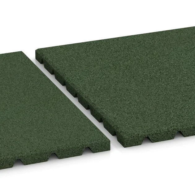Le gros plan sur le système de connexion des revêtements de sol WARCO 3967 - Dalle de sol pour chien en couleur Vert gazon. Les dimensions 500 x 500 x 25 mm.