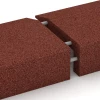 Großaufnahme vom Verbindungssystem von WARCO-Boden 2606 - Mauerabdeckung im Farbdesign Ziegelrot. Abmessungen 100 × 40 cm | 5/15 cm.