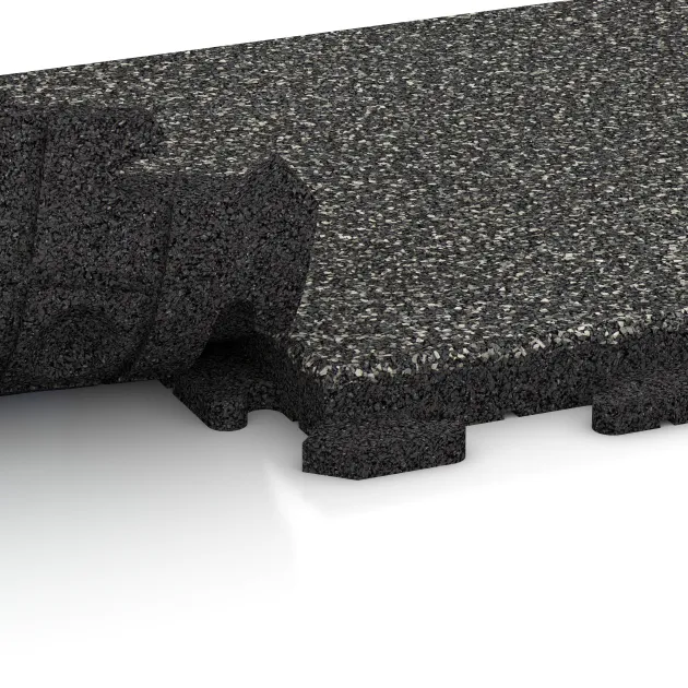 Le gros plan sur le système de connexion des revêtements de sol WARCO 1297 - Dalles pour allées Classic en couleur Granit foncé. Les dimensions 500 x 500 x 40 mm.