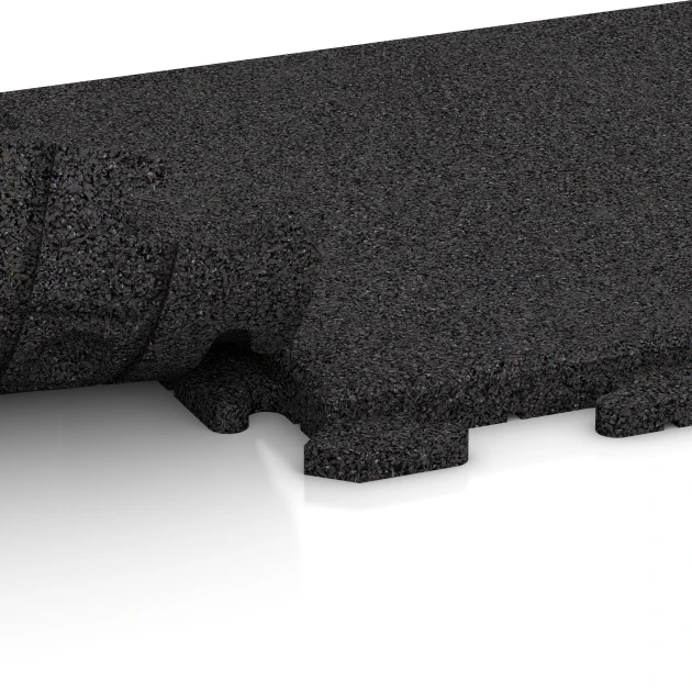 Le gros plan sur le système de connexion des revêtements de sol WARCO 1252 - Dalle de terrasse Classic en couleur Anthracite. Les dimensions 50 x 50 x 3 cm | 0,25 m².