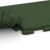 Le gros plan sur le système de connexion des revêtements de sol WARCO 1279 - Revêtement de sol Fitness Dalles en Caoutchouc Classic en couleur Vert herbe. Les dimensions 50 x 50 x 3 cm | 0,25 m².