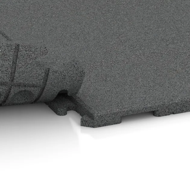 Le gros plan sur le système de connexion des revêtements de sol WARCO 5753 - Revêtement de sol événementiel en couleur Gris ardoise. Les dimensions 1000 x 1000 x 30 mm.