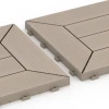 Le gros plan sur le système de connexion des revêtements de sol WARCO 6350 - Motif à caissons – Dalle clipsable en couleur Vanille. Les dimensions 30 x 30 x 2 cm.