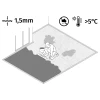 Großaufnahme vom Verbindungssystem von WARCO-Boden 0035 - ALLESDICHT – Flüssigabdichtung im Farbdesign Schwarz. Abmessungen 3 kg | 0,9 m².