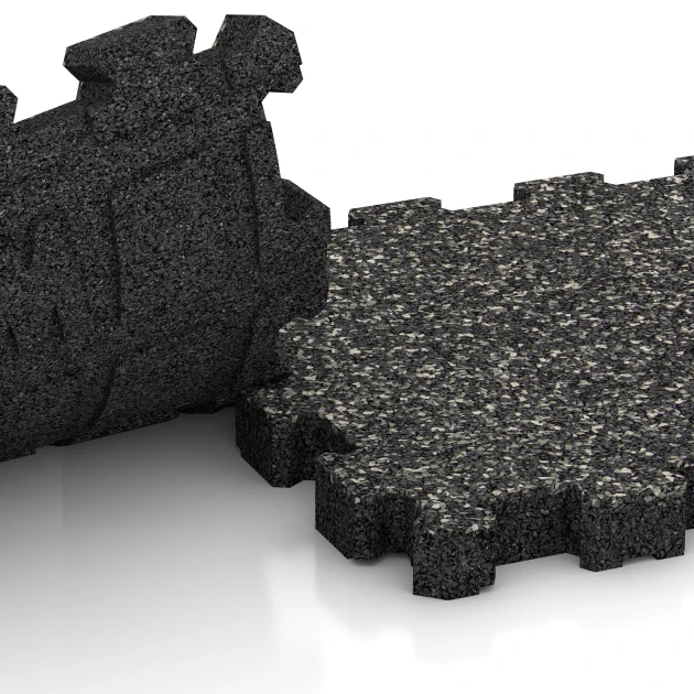 Le gros plan sur le système de connexion des revêtements de sol WARCO 4267 - Revêtement de sol extérieur en couleur Granit gris foncé. Les dimensions 30,6 x 30,6 x 3 cm | 0,094 m².