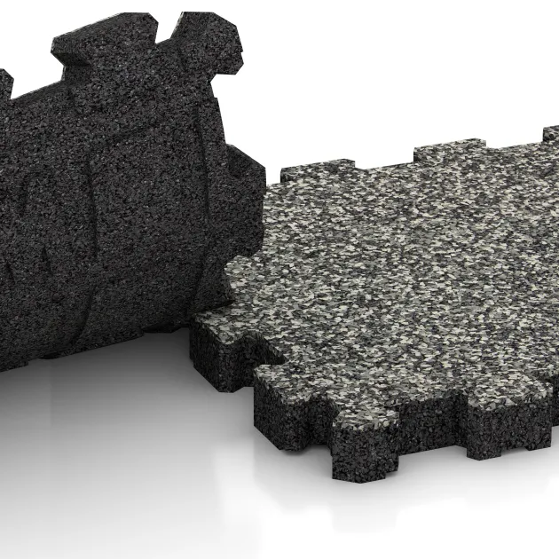 Le gros plan sur le système de connexion des revêtements de sol WARCO 6105 - Dalle plage de piscine sans joints en couleur Granit classique. Les dimensions 306 x 306 x 30 mm.