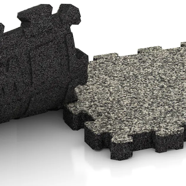 Großaufnahme vom Verbindungssystem von WARCO-Boden 6106 - Poolfliese Fugenlos im Farbdesign Heller Granit. Abmessungen 306 x 306 x 30 mm.