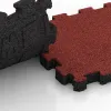 Großaufnahme vom Verbindungssystem von WARCO-Boden 5236 - Poolfliese Fugenlos im Farbdesign Korallenrot. Abmessungen 306 x 306 x 30 mm.