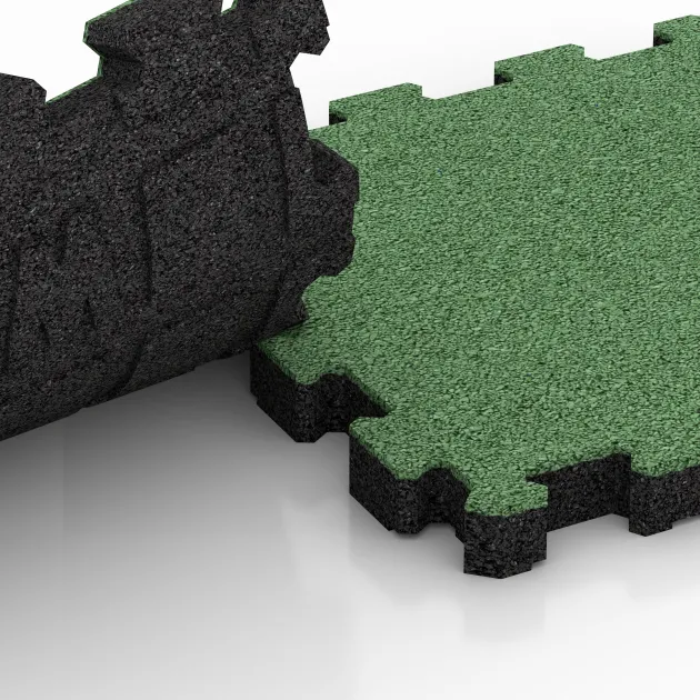 Le gros plan sur le système de connexion des revêtements de sol WARCO 5239 - Dalle plage de piscine sans joints en couleur Vert pâle. Les dimensions 306 x 306 x 30 mm.