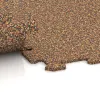 Großaufnahme vom Verbindungssystem von WARCO-Boden 1023 - Fitnessboden Kompakt im Farbdesign Terra Cotta. Abmessungen 970 x 970 x 8 mm | 0,94 m.