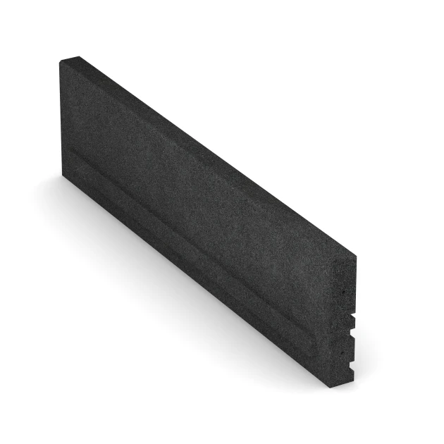 Le gros plan sur le système de connexion des revêtements de sol WARCO 3784 - Bordure technique en couleur Anthracite. Les dimensions 100 × 5 × 25 cm.