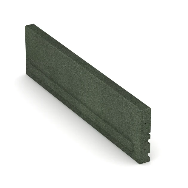 Le gros plan sur le système de connexion des revêtements de sol WARCO 3786 - Bordure technique en couleur Vert herbe. Les dimensions 100 × 5 × 25 cm.
