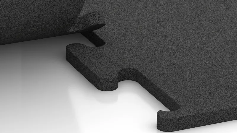 Connexion puzzle découpée sans chanfrein