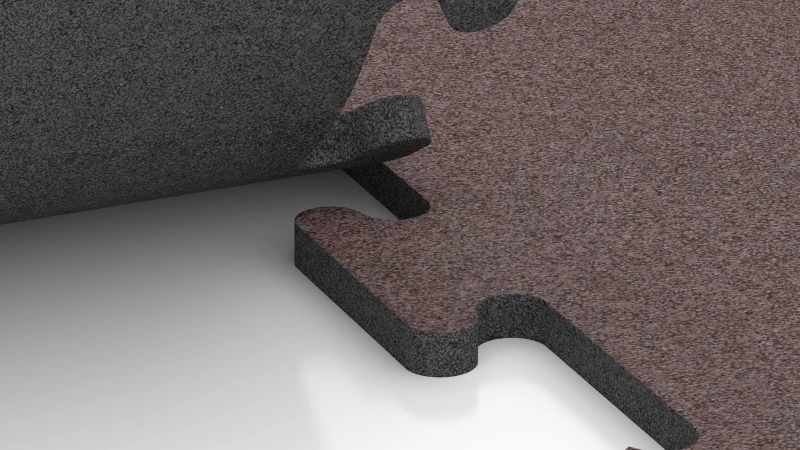 Ausgeschnittene Puzzleverbindung ohne Fase