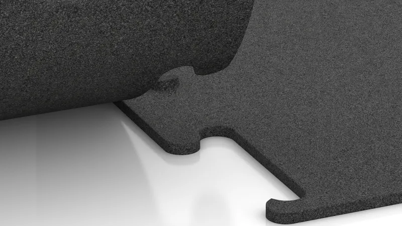 Ausgeschnittene Puzzleverbindung ohne Fase