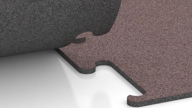 Connexion puzzle découpée sans chanfrein