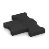 Le gros plan sur le système de connexion des revêtements de sol WARCO 3844 - Pavé souple de jardin en couleur Anthracite. Les dimensions 200 x 165 x 43 mm.