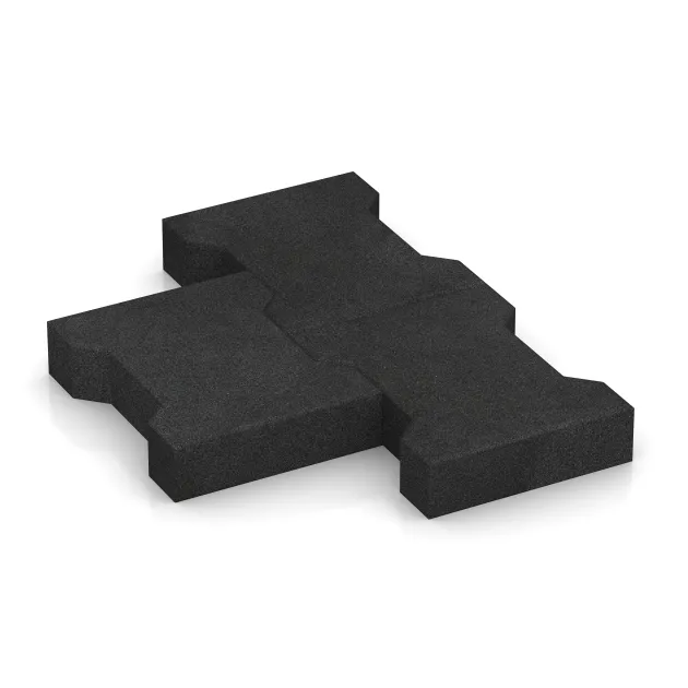 Le gros plan sur le système de connexion des revêtements de sol WARCO 3844 - Pavé souple de jardin en couleur Anthracite. Les dimensions 200 x 165 x 43 mm.