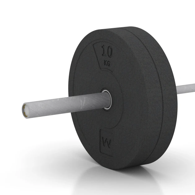 Großaufnahme vom Verbindungssystem von WARCO-Boden 6085 - Bumper Plate – Hantelscheibe im Farbdesign Anthrazit. Abmessungen 10 kg | ø 45,4 x 5,85 cm.