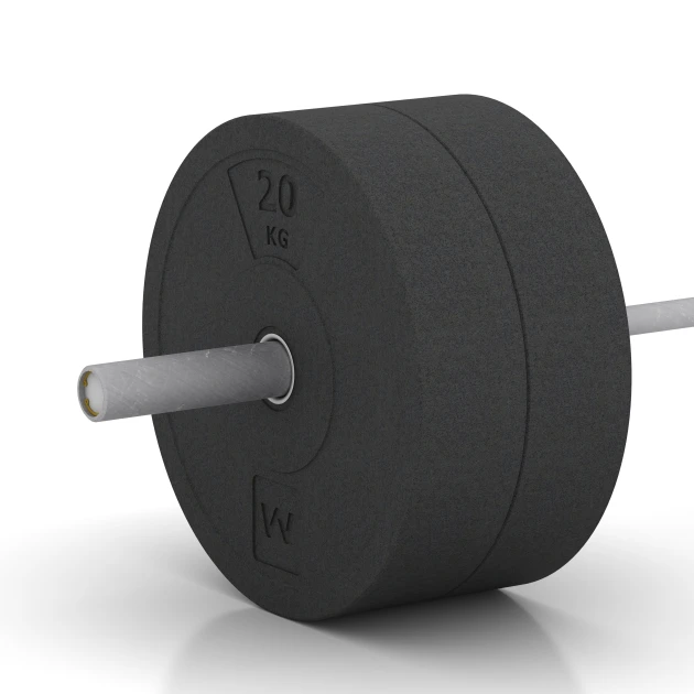 Großaufnahme vom Verbindungssystem von WARCO-Boden 6087 - Bumper Plate – Hantelscheibe im Farbdesign Anthrazit. Abmessungen 20 kg | ø 45,4 x 11,38 cm.