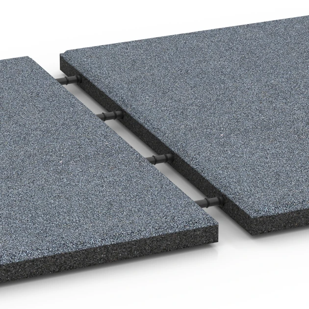Le gros plan sur le système de connexion des revêtements de sol WARCO 6181 - Dalle de terrasse Classic en couleur Gris graphite. Les dimensions 50 x 50 x 3 cm | 0,25 m².