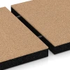 Großaufnahme vom Verbindungssystem von WARCO-Boden 6270 - Fallschutzplatte – 180 cm im Farbdesign Sandbeige. Abmessungen 50 x 50 x 6 cm.
