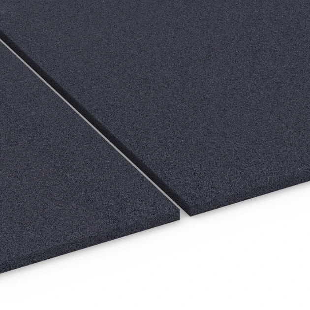 Le gros plan sur le système de connexion des revêtements de sol WARCO 6176 - Fitness Performance Elite Sol de Training en couleur Anthracite. Les dimensions 100 × 100 × 2 cm.