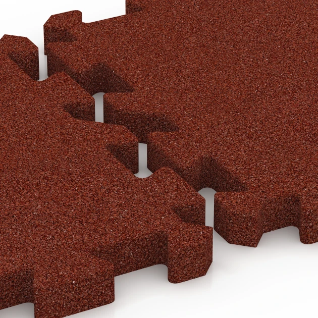Großaufnahme vom Verbindungssystem von WARCO-Boden 6624 - Gehwegplatte im Farbdesign Ziegelrot. Abmessungen 50 x 50 x 4 cm | 0,25 m².