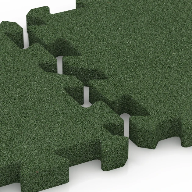 Großaufnahme vom Verbindungssystem von WARCO-Boden 6631 - Hundezwinger Boden im Farbdesign Grasgrün. Abmessungen 50 x 50 x 4 cm | 0,25 m².