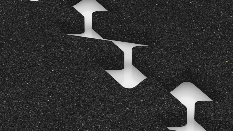 Puzzleverbindung mit leicht gerundeter Fase