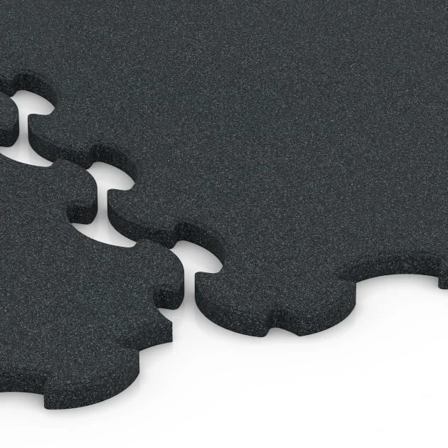 Le gros plan sur le système de connexion des revêtements de sol WARCO 7085 - Tapis de sol caoutchouc pour chien en couleur Anthracite. Les dimensions 102,5 x 102,5 x 2,2 cm | 1,05 m².