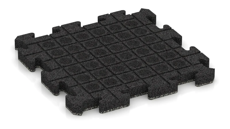 Canaux de drainage et dômes en disposition carrée