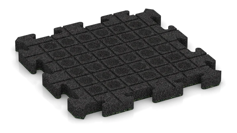 Quadratisch angeordnete Drainagekanäle und Kuppeln