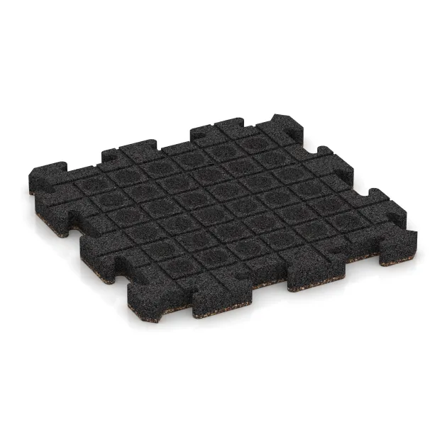 La vue du dessous ou de la face inférieure, c’est-à-dire la face inférieure de la pièce moulée WARCO 5904 - Dalle événementielle pour extérieur au format 500 x 500 x 40 mm.