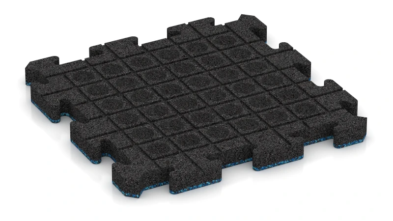 Quadratisch angeordnete Drainagekanäle und Kuppeln