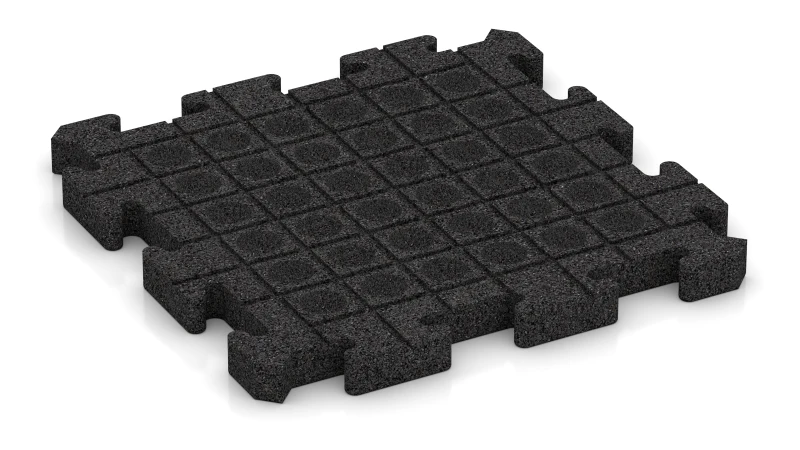 Canaux de drainage et dômes en disposition carrée