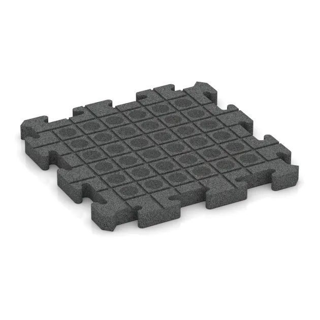 La vue du dessous ou de la face inférieure, c’est-à-dire la face inférieure de la pièce moulée WARCO 5881 - Dalle événementielle pour extérieur au format 500 x 500 x 40 mm.