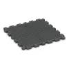 La vue du dessous ou de la face inférieure, c’est-à-dire la face inférieure de la pièce moulée WARCO 3484 - Tapis de Protection Fitness HD au format 1000 x 1000 x 40 mm.