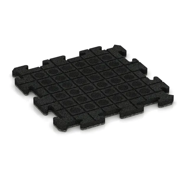 La vue du dessous ou de la face inférieure, c’est-à-dire la face inférieure de la pièce moulée WARCO 2670 - Dalle polyvalente pour chiens au format 500 x 500 x 30 mm.