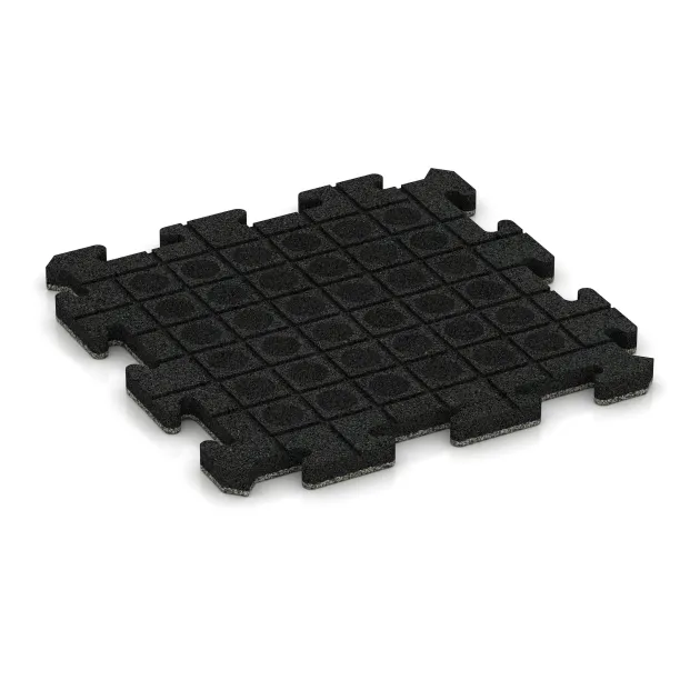 Aufsicht auf die Unterseite, also die Bodenseite von WARCO-Formteil 5863 - Indoor-Klickfliese im Format 500 x 500 x 30 mm.
