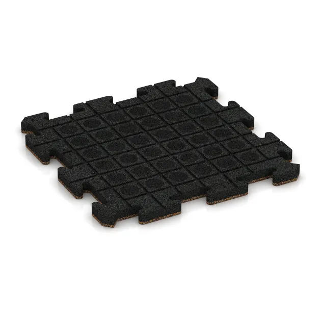 Aufsicht auf die Unterseite, also die Bodenseite von WARCO-Formteil 4102 - Ballspielplatte im Format 500 x 500 x 30 mm.