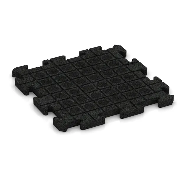 La vue du dessous ou de la face inférieure, c’est-à-dire la face inférieure de la pièce moulée WARCO 2815 - Dalle base de piscine au format 500 x 500 x 30 mm.