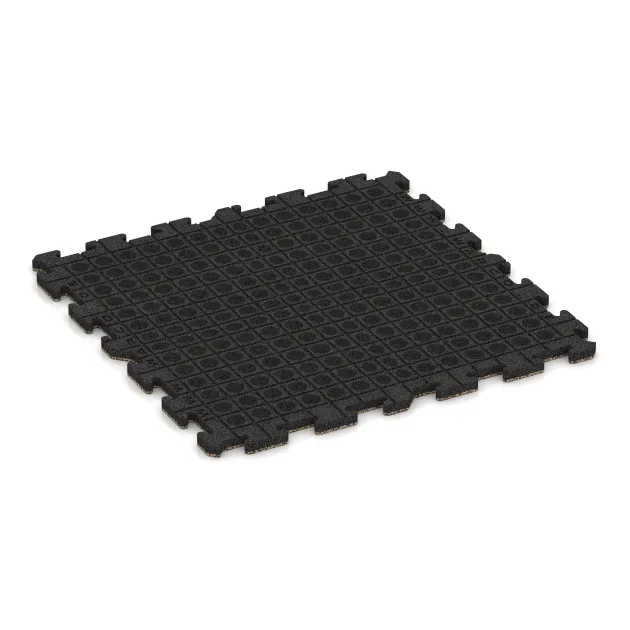 La vue du dessous ou de la face inférieure, c’est-à-dire la face inférieure de la pièce moulée WARCO 3234 - Tapis de Protection Fitness HD au format 1000 x 1000 x 30 mm.