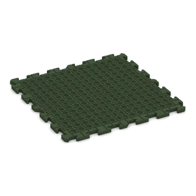La vue du dessous ou de la face inférieure, c’est-à-dire la face inférieure de la pièce moulée WARCO 3326 - Revêtement d'aire de jeux au format 1000 x 1000 x 30 mm.