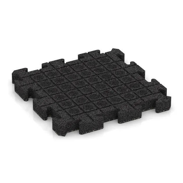 La vue du dessous ou de la face inférieure, c’est-à-dire la face inférieure de la pièce moulée WARCO 3025 - Dalle de terrasse à emboîtement au format 500 x 500 x 50 mm.