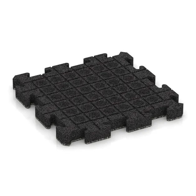 Aufsicht auf die Unterseite, also die Bodenseite von WARCO-Formteil 4160 - Ballspielplatte HD im Format 500 x 500 x 50 mm.