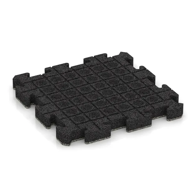 Aufsicht auf die Unterseite, also die Bodenseite von WARCO-Formteil 4161 - Ballspielplatte HD im Format 500 x 500 x 50 mm.