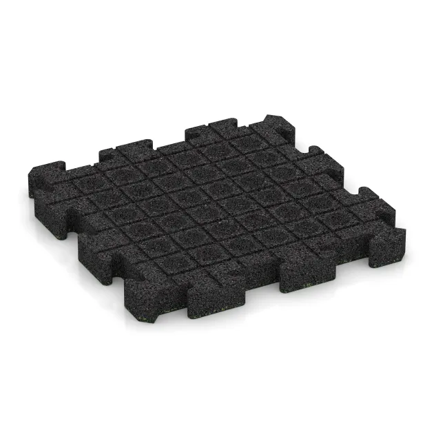 La vue du dessous ou de la face inférieure, c’est-à-dire la face inférieure de la pièce moulée WARCO 3024 - Dalle de terrasse à emboîtement au format 500 x 500 x 50 mm.